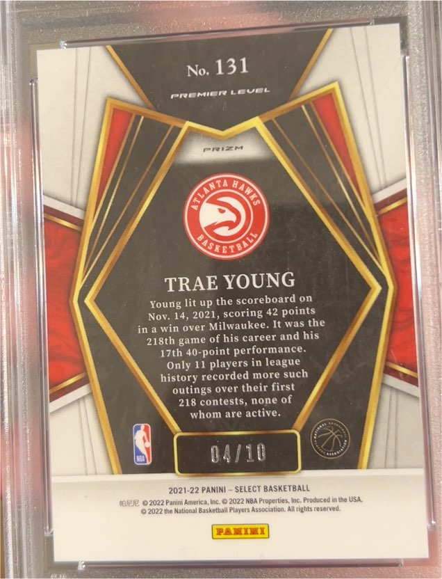 2021-22 Panini Select Premier Level #131 Trae Young — front