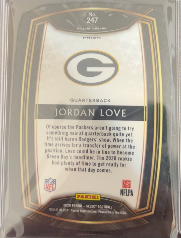 2020 Panini Select Prizm #247 Jordan Love — front