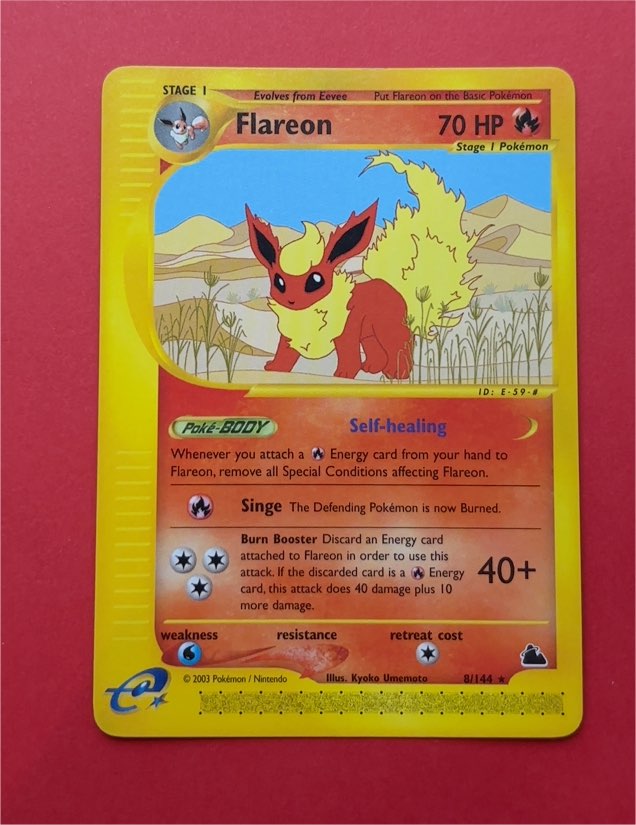 2003 Pokemon Skyridge #8 Flareon — front