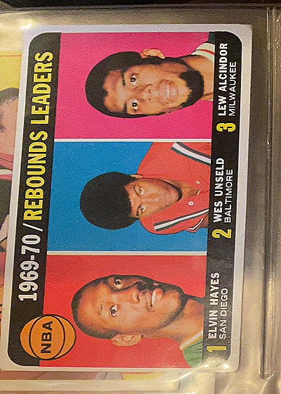1970-71 Topps #5 Rebound Leaders Elvin Hayes/Wes Unseld/Lew Alcindor — front