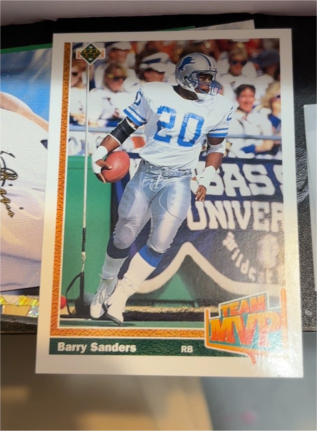 1991 Upper Deck #458 Barry Sanders Team MVP — front
