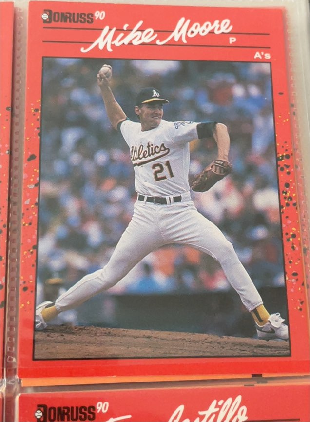 1990 Donruss #214 Mike Moore — front