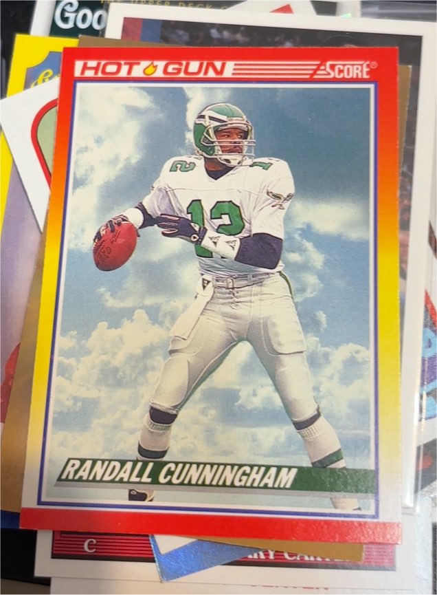 1990 Score #563 Randall Cunningham Hot Gun — front