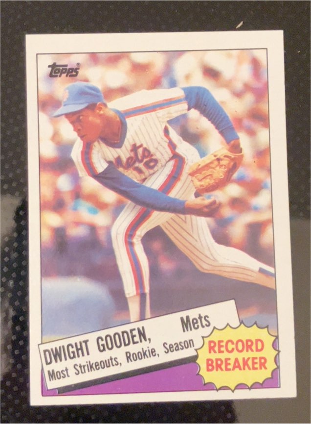 1985 Topps #3 Dwight Gooden Record Breaker — front