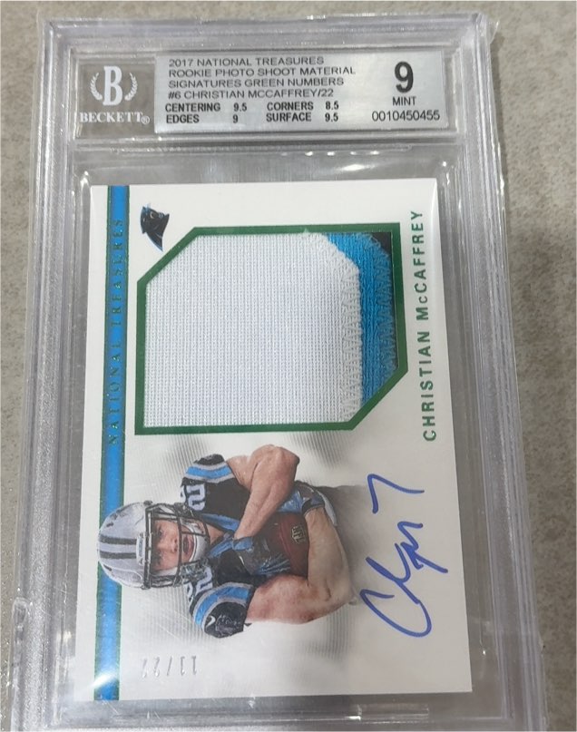 2017 National Treasures #6 Christian McCaffrey — front