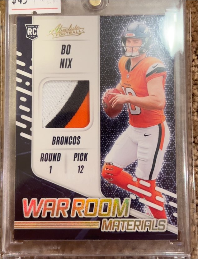 2024 Panini Absolute War Room Materials #WRM-BNX Bo Nix — front