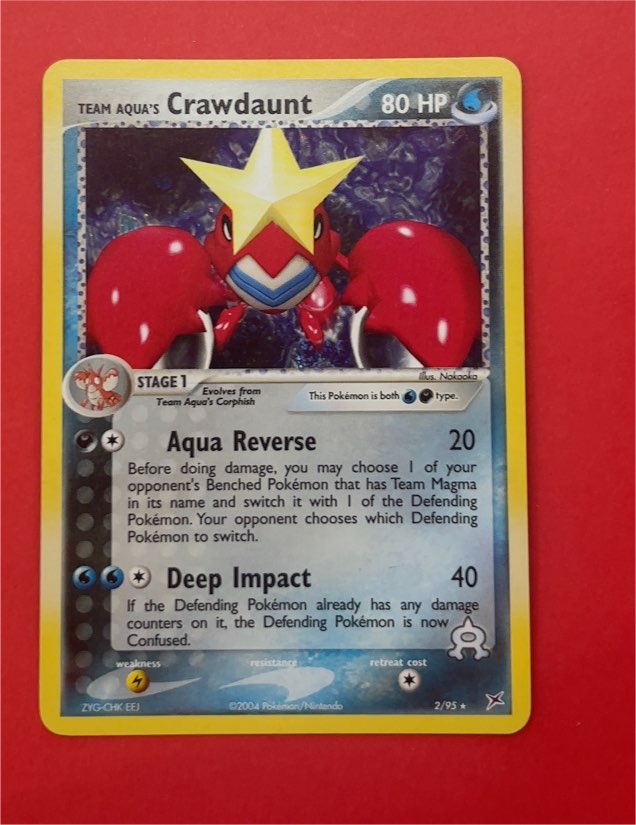 2004 Pokémon EX Team Magma vs Team Aqua #2 Crawdaunt — front