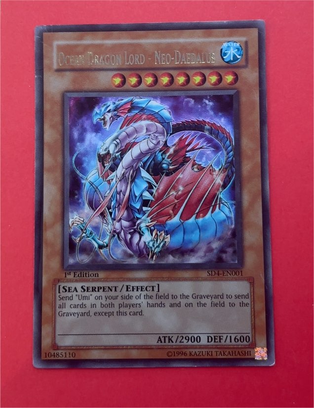 1996 Yugioh SD4-EN001 Ocean Dragon Lord - Neo-Daedalus — front