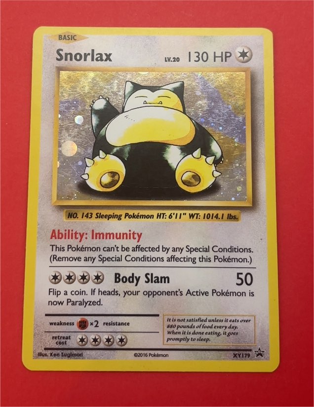 2016 Pokémon XY Black Star Promo #XY179 Snorlax — front