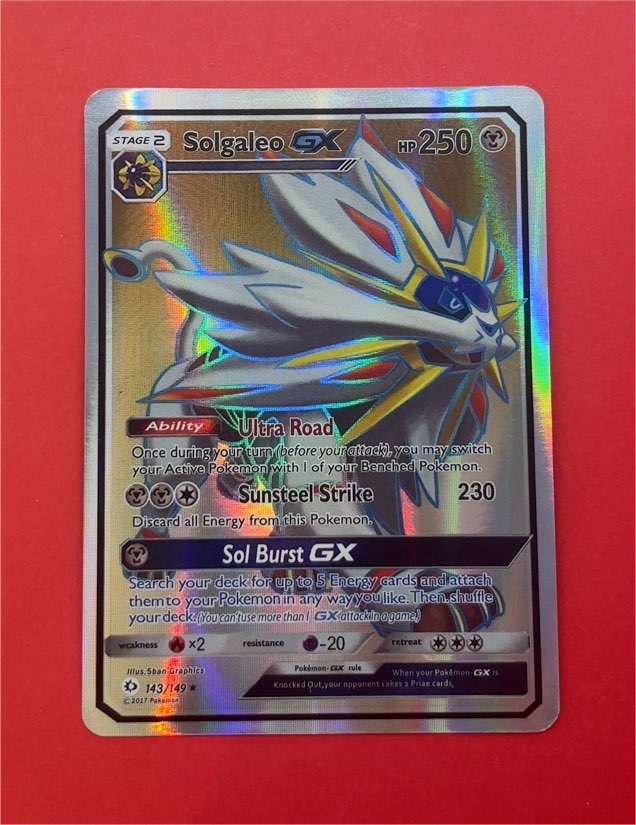 2017 Pokémon Sun & Moon #143 Solgaleo GX — front