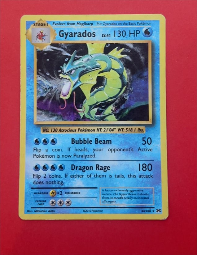 2016 Pokémon XY Evolutions #34 Gyarados — front