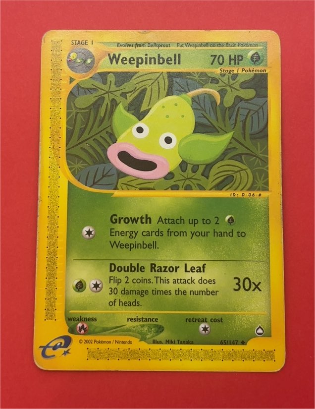 2002 Pokémon Aquapolis #65 Weepinbell — front