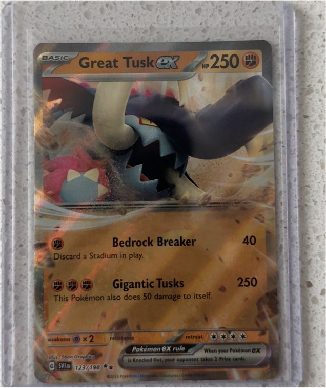 2023 Pokémon TCG Scarlet & Violet Base Set #123 Great Tusk ex — front