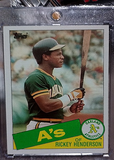 1985 Topps #115 Rickey Henderson — front