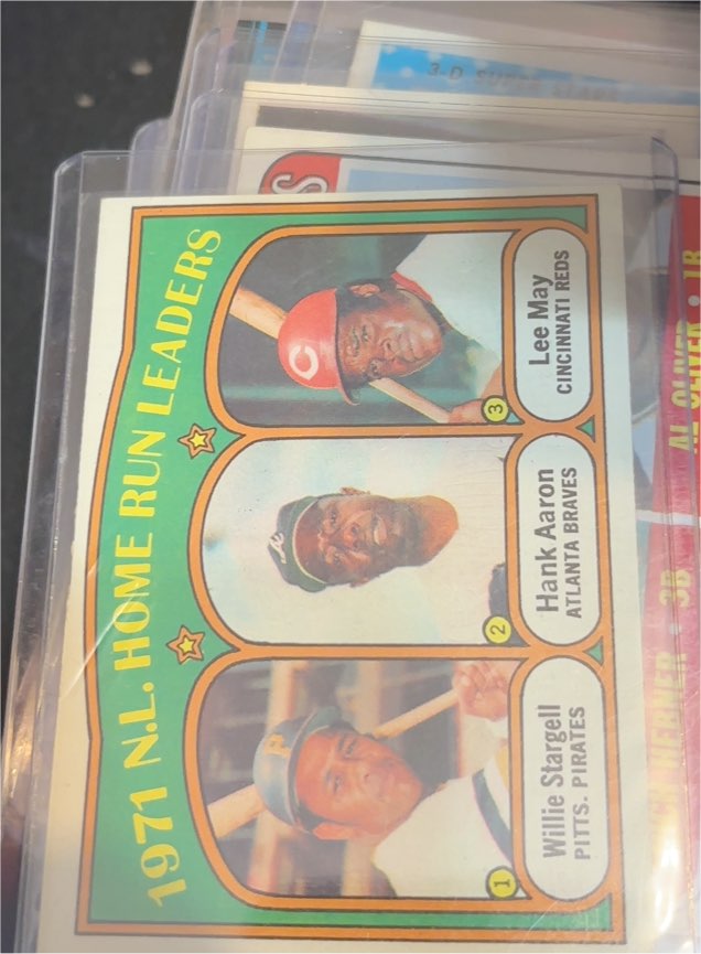 1972 Topps #89 NL Home Run Leaders Willie Stargell Hank Aaron Lee May — front