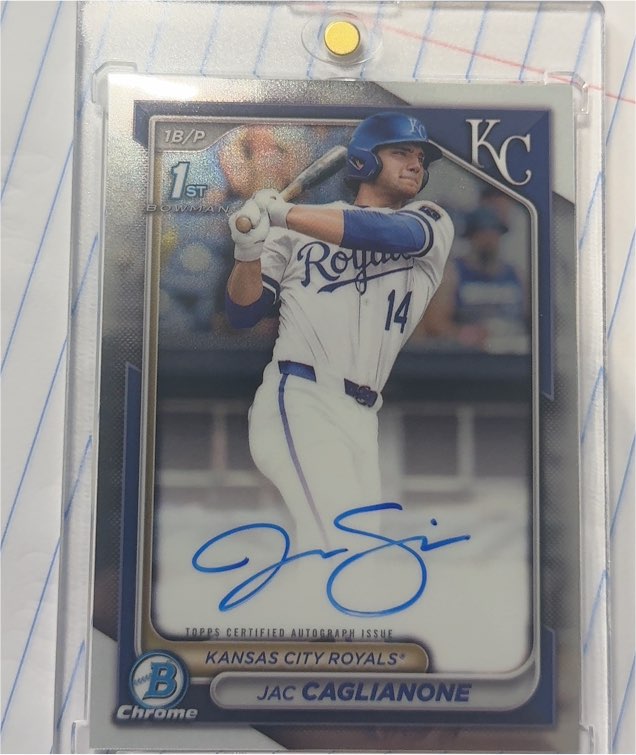 2024 Bowman Draft Chrome Prospect Autographs #CPA-JC Jac Caglianone — front