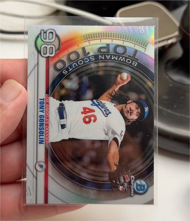 2020 Bowman Chrome Bowman Scouts Top 100 #BTP-98 Tony Gonsolin — front