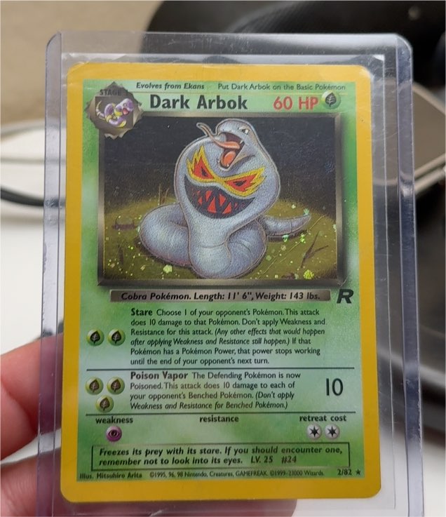 1999 Pokémon Team Rocket #2 Dark Arbok — front