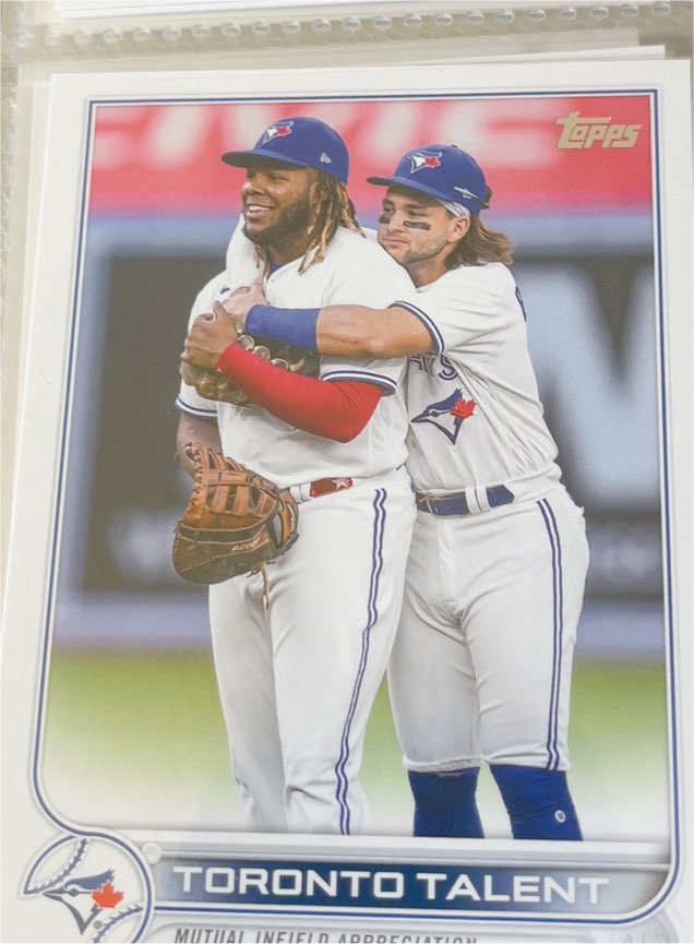 2022 Topps #381 Toronto Talent Vladimir Guerrero Jr. & Bo Bichette — front