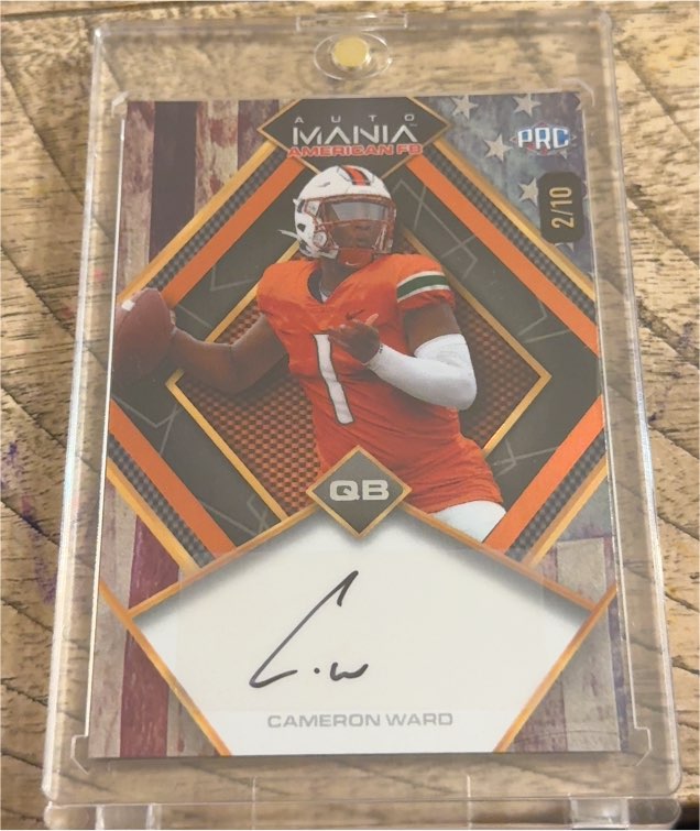 2024 Wild Card Auto Mania American FB #2/10 Cameron Ward — front