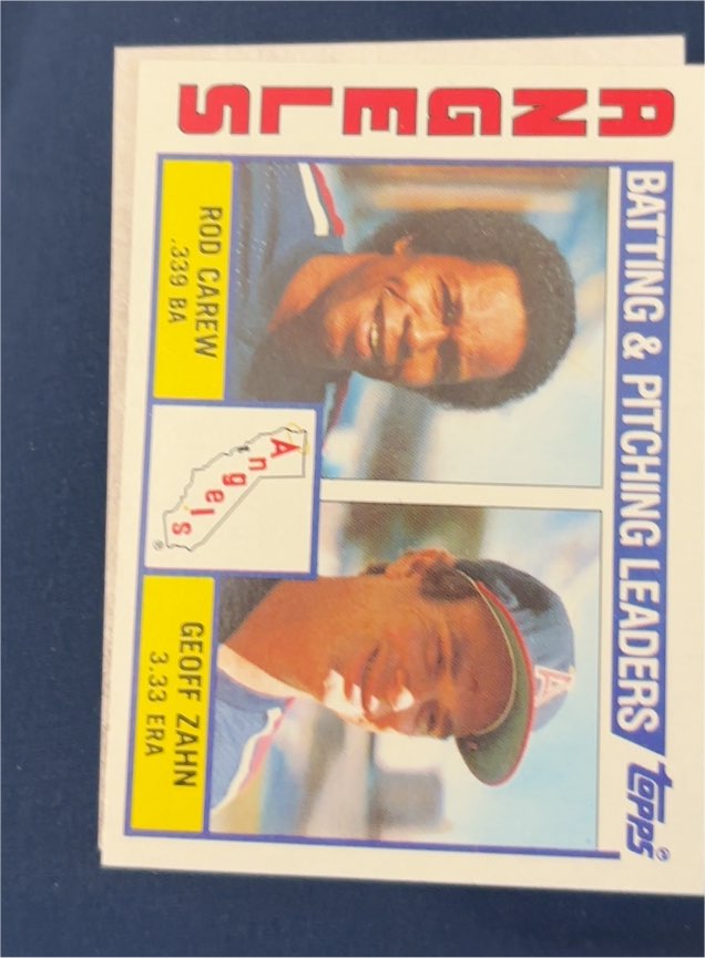 1984 Topps #276 Angels Leaders / Checklist (Rod Carew / Geoff Zahn) — front