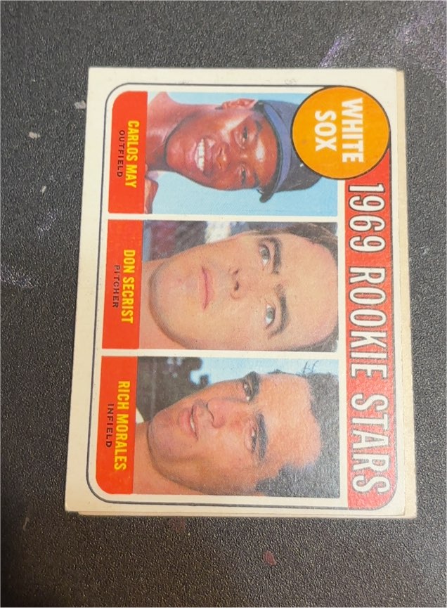 1969 Topps #654 White Sox Rookie Stars Carlos May/Don Secrist/Rich Morales — front