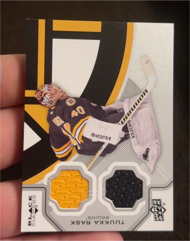 2012-13 Upper Deck Black Diamond Double Diamond Jerseys #BOS-TR Tuukka Rask — front