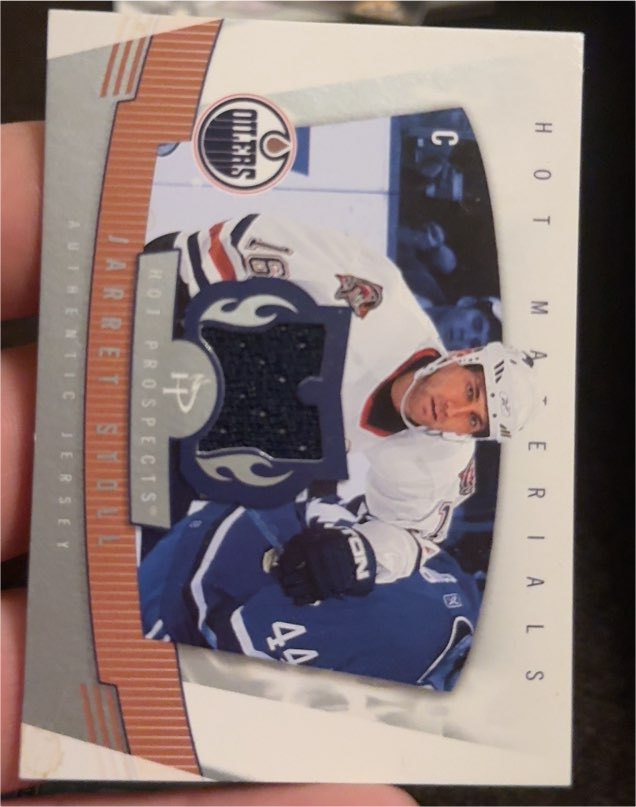 2006-07 Fleer Hot Prospects Hot Materials #HM-JS Jarret Stoll — front