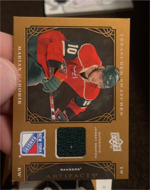 2009-10 Upper Deck Artifacts Treasured Swatches #TSR-MG Marian Gaborik — front