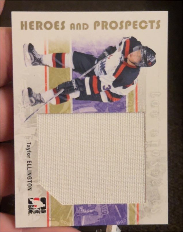 2007 In The Game Heroes and Prospects Taylor Ellington Jumbo Jersey — front