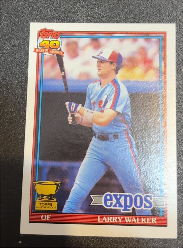 1991 Topps #339 Larry Walker — front