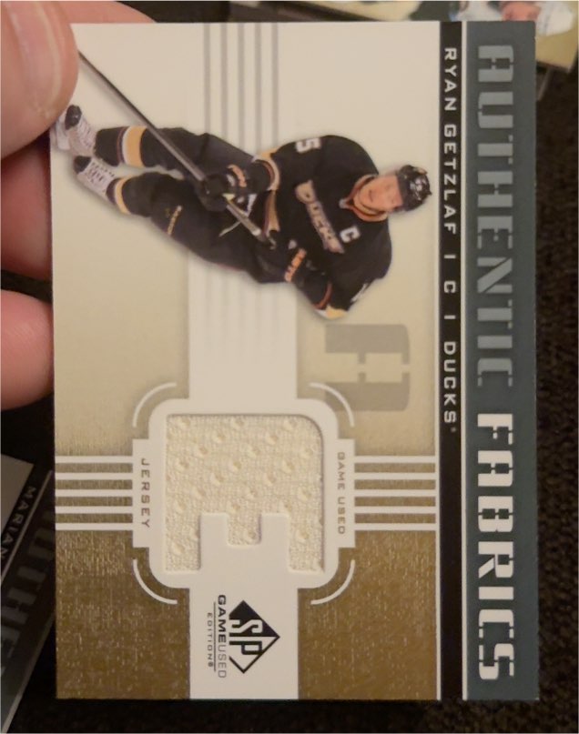 2011-12 Upper Deck SP Game Used Authentic Fabrics #AF-RG Ryan Getzlaf — front