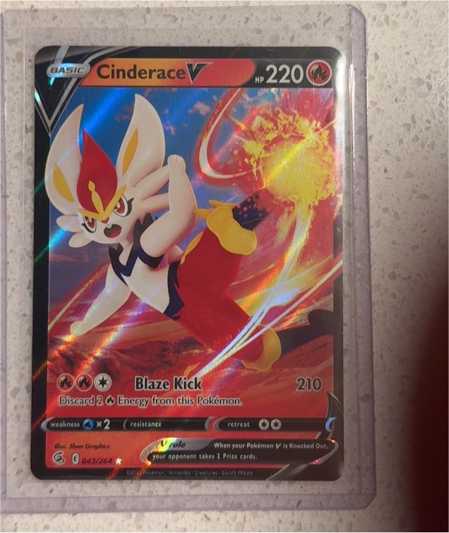 2021 Pokémon Sword & Shield Fusion Strike #043 Cinderace V — front