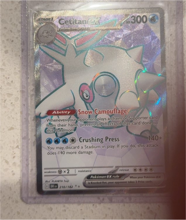 2023 Pokémon TCG Destined Rivals #210 Cetitan EX — front