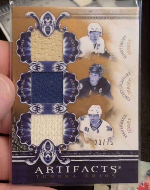 2010-11 Upper Deck Artifacts Tundra Trios #TT3 Sidney Crosby Vincent Lecavalier Brad Richards — front