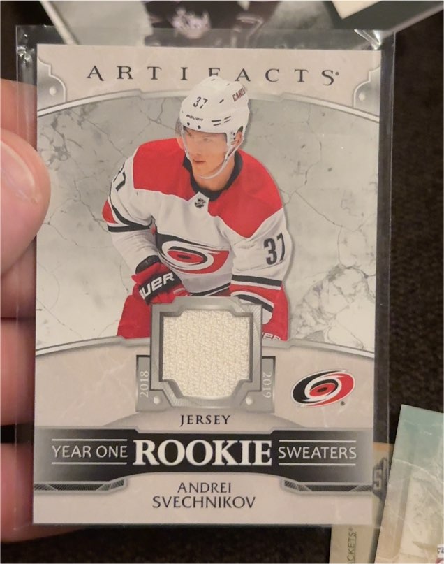 2019-20 Upper Deck Artifacts Year One Rookie Sweaters #RS-AS Andrei Svechnikov — front