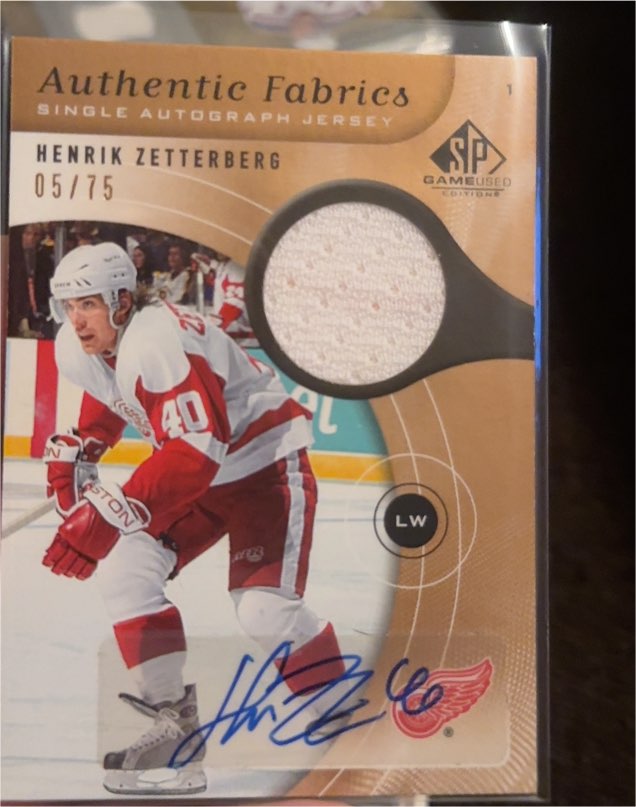 2005-06 SP Game Used Authentic Fabrics #AF-HZ Henrik Zetterberg — front