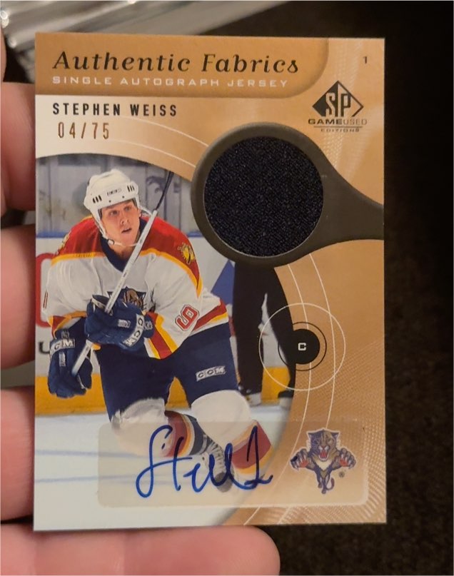 2005-06 Upper Deck SP Game Used Authentic Fabrics #AF-SW Stephen Weiss — front