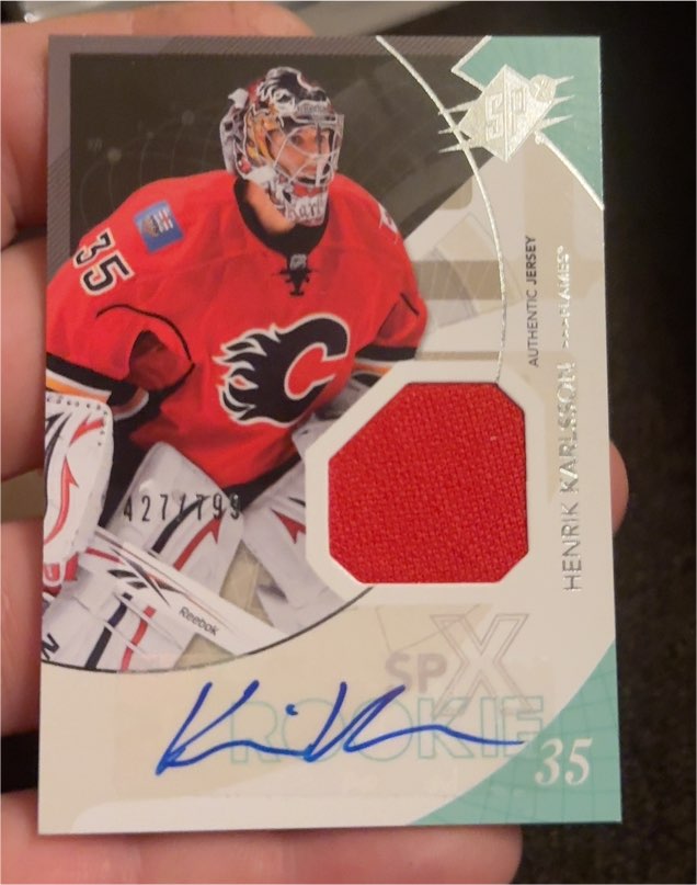 2010-11 Upper Deck SPx #185 Henrik Karlsson Rookie Jersey Autograph — front