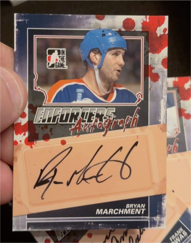 2011-12 ITG Enforcers Autographs #ABMAR Bryan Marchment — front