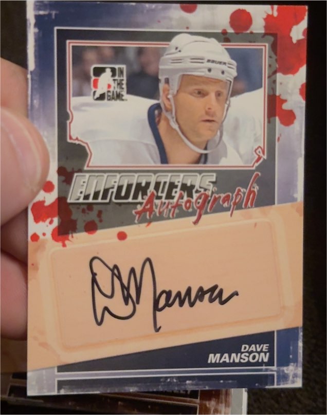 2011-12 ITG Enforcers Autographs #ADMAN Dave Manson — front