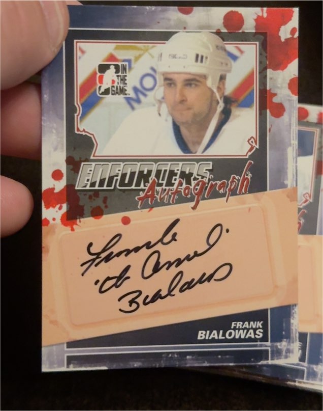 2011-12 ITG Enforcers Autographs #A-FB Frank Bialowas — front