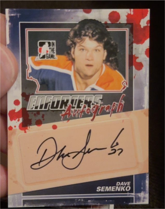 2011-12 In The Game Enforcers Autograph #A-DS Dave Semenko — front