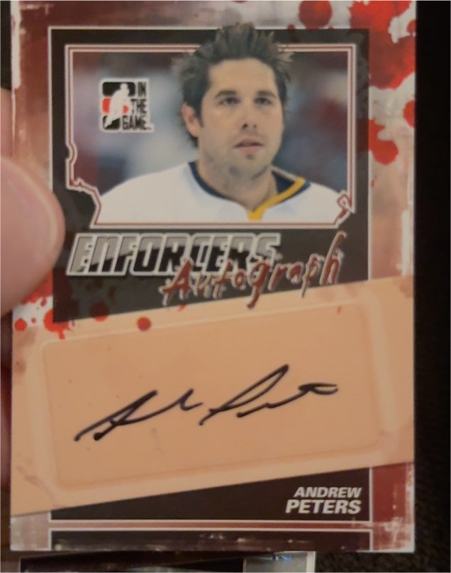 2011-12 In The Game Enforcers Autographs #A-AP Andrew Peters — front