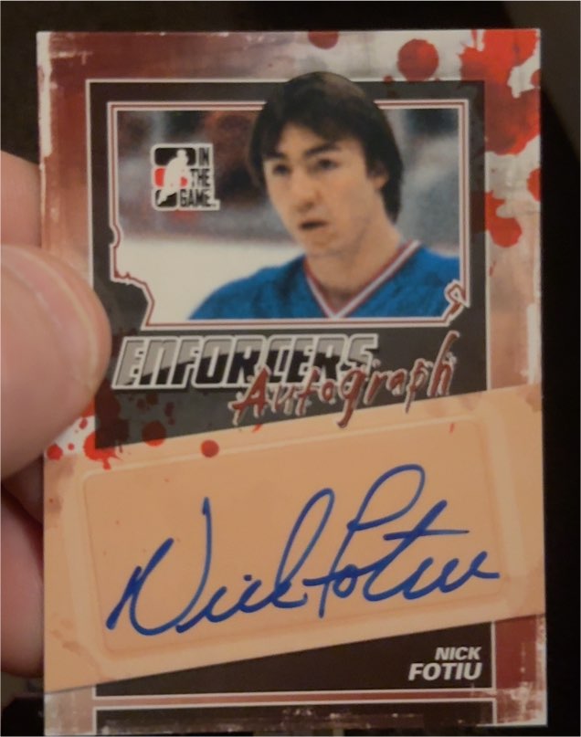 2011-12 In The Game Enforcers Autograph #A-NF Nick Fotiu — front
