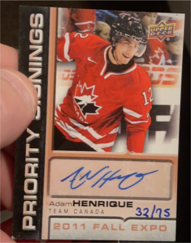 2011 Upper Deck Fall Expo Priority Signings #Priority Signings Adam Henrique — front