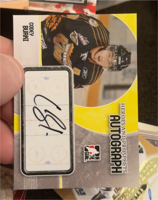 2007-08 ITG Heroes and Prospects AUTO #ACB Codey Burki — front