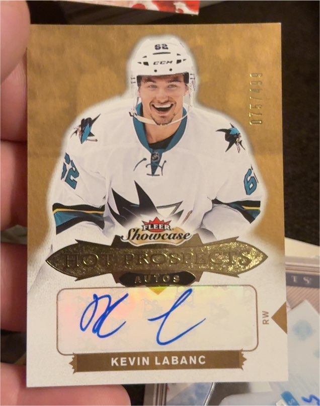 2016-17 Fleer Showcase Hot Prospects Autos Kevin Labanc — front