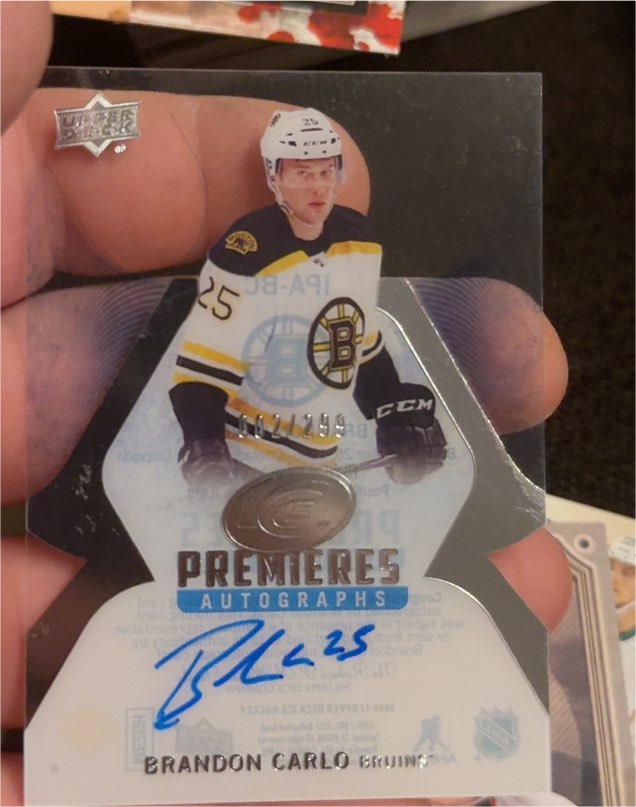 2016-17 Upper Deck Ice Premieres Autographs #IPA-BC Brandon Carlo — front