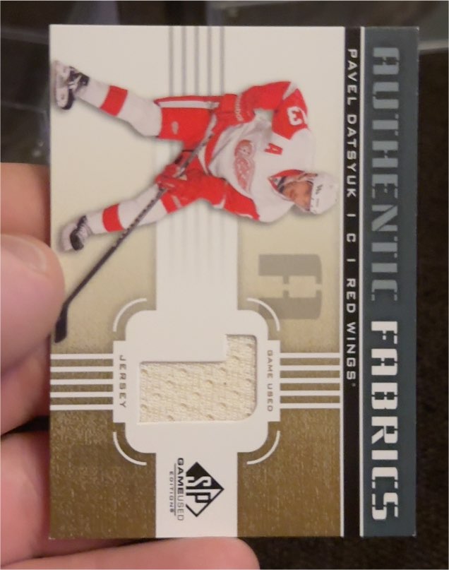2011-12 Upper Deck SP Game Used Authentic Fabrics #AF-PD Pavel Datsyuk — front